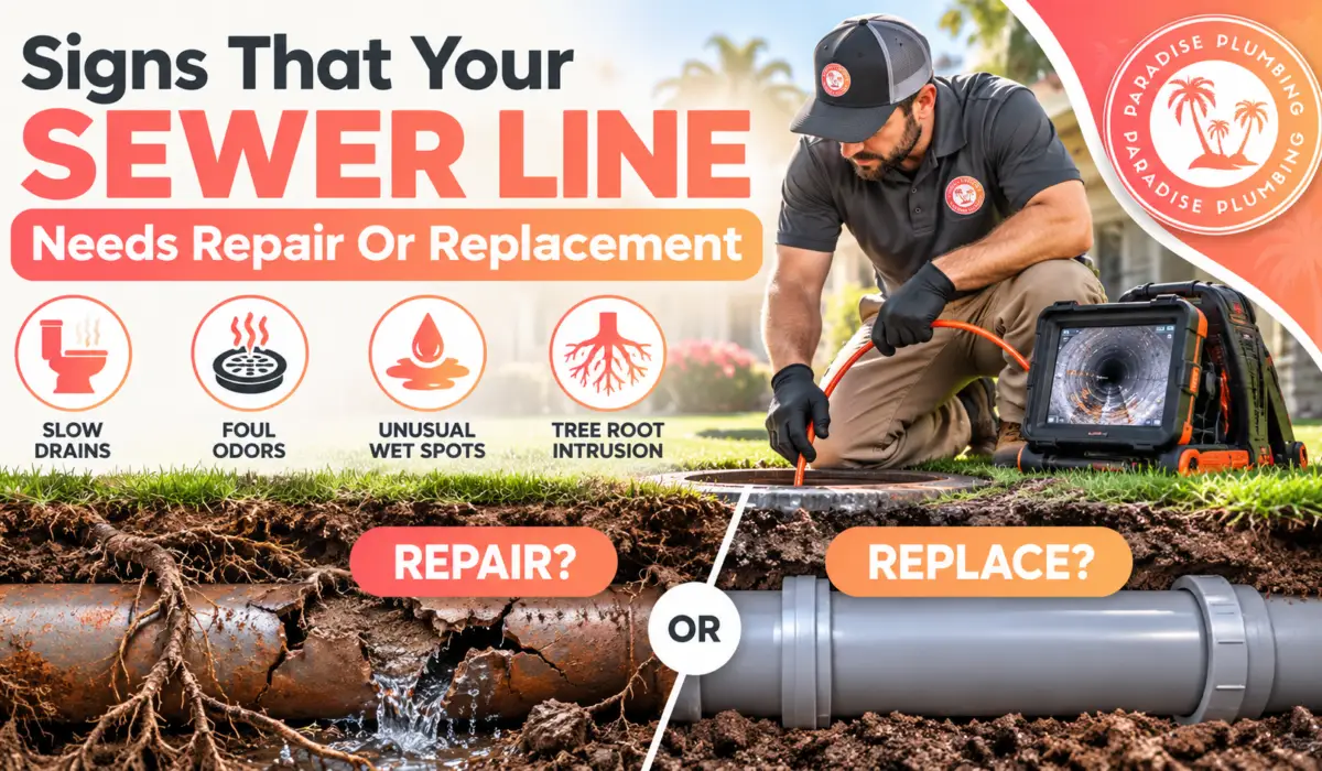 sewer line repair signs